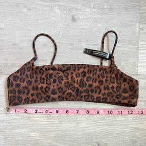 Leopard Ark Swimwear Square Crop Bikini Top